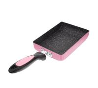 SECFOU Poêle à Œufs Antiadhésive Japonaise Carrée 13x18 Cm en Pierre de Maïs Rose, Poêle Multifonction Compatible Cuisinière Gaz et Électrique, la Cuisine Camping et Petit-déjeuner