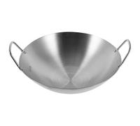 SECFOU Poêle Wok Acier Inoxydable Épaisse Double Poignée Anti-adhésive Pour Cuisine Maison et Professionnelle Compatible Plaques Induction