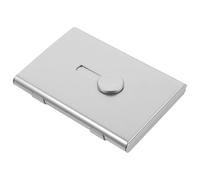 SECFOU Porte-cartes Design D'aluminium Cartes Alliage Argenté Mini de en Visite Construction Robuste et Élégant Mallette Organiser pour Professionnelles en Conférences