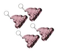 SECFOU Porte-clés Paillettes Forme Caca Lot De 4 Pendentifs Rose Portable Léger Accessoire Pour Sacs Et Téléphones Décor Et Blague