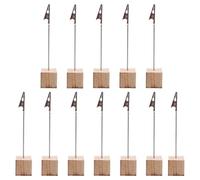 SECFOU Porte-notes à Photos en Bois 12pcs Pinces Porte-photos Cube Simple et Élégant pour Décoration de Bureau et Présents