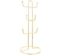 SECFOU Porte-tasse à Café en Fer Doré 6 Crochets, Arbre Porte-tasses Simple et Élégant pour Suspendre Chiffons et Exposer Tasses, Cuisine et Placards