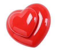 SECFOU Pot en Céramique Hermétique de Cœur Rouge Boîte à Poudre Cosmétique Compacte pour Fard à Joues et Poudre Présent Mariage et Rangement Pratique