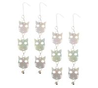 SECFOU Réflecteurs d'oiseaux en Pet Argentés 4pcs, Disques Tête de Chat Portables pour Effrayer Oiseaux et Pics, Décoration Extérieure pour Maison et Toit
