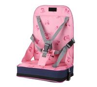 SECFOU Rehausseur de Chaise Rose Pliable et Réglable en Tissu Fibre et Nylon Mousse, Siège Portable pour Repas D'garçon et Filles en Toute Sécurité