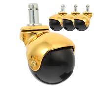 SECFOU Roulettes Multidirectionnelles 2 Pouces en Pp Doré 18k, Lot de 4 Roues Silencieuses et Résistantes à L’usure, Accessoires pour Meubles de Bureau et Domicile, Rotation 360°