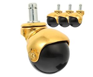 SECFOU Roulettes Multidirectionnelles 2 Pouces en Pp Doré 18k, Lot de 4 Roues Silencieuses et Résistantes à L’usure, Accessoires pour Meubles de Bureau et Domicile, Rotation 360°