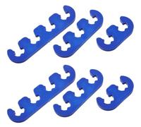 SECFOU Séparateurs de Câbles de Bougies D'allumage 7-9mm Lot de 6 en Plastique Bleu, Support Isolant pour Fils D'allumage de Voiture, Accessoire Compatible avec Moteurs Américains