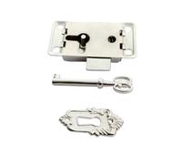 SECFOU Serrures de Boîte à Bijoux en Fer Argenté, Lot de 2pcs, Faciles à Installer, Robustes, pour Armoires et Boîtes Souvenirs, Style Ancien Élégant pour Boutique ou Bureau