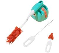 SECFOU Set Goupillons pour Biberons avec Support de Rangement, Brosse Légère en Silicone et Acier Inoxydable, Nettoyage Sûr pour Bouteilles de Lait en Voyage