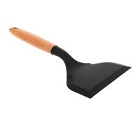 SECFOU Spatule à Œufs Plat en Silicone Noire Manche en Bois, Spatule Large pour Cuisson de Tamagoyaki, Crêpes, Steaks et Poissons, Ustensile Cuisine pour Poêles Antiadhésives
