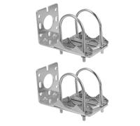 SECFOU Support de Fixation de Poteau pour Antenne Extérieure en Alliage D'aluminium Argenté, Robuste et Résistant aux Intempéries, Design en L Plusieurs Positions de Trous, Kit 2 Pièces