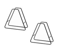 SECFOU Support de Pot en Fer Noir 2pcs, Porte-Tapis Isolant Thermique Multifonctionnel pour Rangement la Cuisine, Design Simple pour Organiser Efficacement