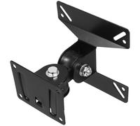 SECFOU Support Pratique Fer Noir Pivotant Mural Robuste en ou TV pour Plat 14-26 Pouces, Installation Facile Réglage d'angle Écran Salon ou Bureau