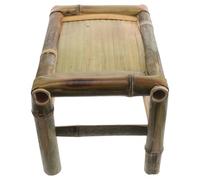 SECFOU Tabouret en Bambou Classique pour Balcon et Jardin, Petit Tabouret Polyvalent en Matériau Respirant Design Vintage et Charme Intemporel