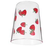 SECFOU Tasse en Verre à Fraise Rouge en Verre Borosilicaté Haute Capacité Résistante aux Températures pour Maison et Bureau Design Imprimé Élégant