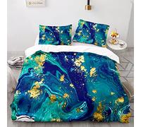 Séchage Durable Et Rapide Parure Lit 2 Personnes Parure De Lit 260X240 Adulte Marbre 240 X 260 Cm Housse De Couette 2 Personnes Garcon Polyester Doux + Taie d'oreiller 65X65 Cm