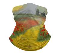 Séchage Rapide Bande de Cheveux, Headwrap Route de Briques Jaunes du Champ de Coquelicots Multi-Usage Écharpe Tube pour Cyclisme Vélo Randonnée