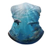 Séchage Rapide Bandeau Magique, Bandeaux Poisson sous-Marin de l'océan Bleu Imprimé Protection du Visage pour Course à Pied Sports Extérieur