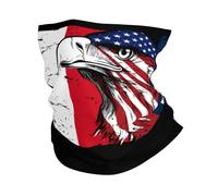 Séchage Rapide Bandeau Magique,Drapeau de l'Amérique et de la France, Aigle de la République française,Chapeaux Demi-Visage Imprimé Bandeaux pour Sports Femme Moto 26X30cm