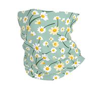 Séchage Rapide Bandeau Magique, Echarpe Gaiter Fleurs Marguerite Blanche Floral Vert Élastique Écharpe Tube pour Moto Femme Vélo