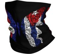 Séchage Rapide Chapeaux Demi-Visage,Papillon représentant Un mélange de Drapeaux haïtiens et cubains,Écharpe Tube Anti-Solaire Bandana pour Course à Pied Adulte Jogging 26X30cm