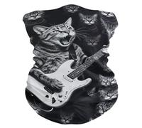 Séchage Rapide Décoration Faciale Rock Cat Jouant De La Guitare Echarpe Gaiter Élastique Écharpe Tube pour Cyclisme Ski Vélo