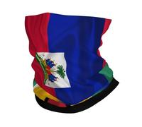 Séchage Rapide Écharpe Demi-Visage,Haïtien et Son Drapeau ondulé,Protection du Visage Élastique Gaiter pour Course à Pied Yoga Vélo 26X30cm