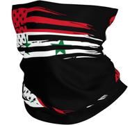 Séchage Rapide Écharpe Tube,Drapeau américain et Drapeau syrien,Bande de Cheveux Anti-UV Cache-Col pour Sports Adulte Course à Pied 26X30cm