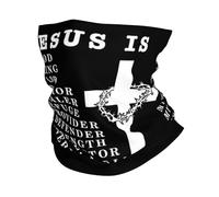 Séchage Rapide Écharpe Tube,Jésus est Mon Dieu, Mon Roi, Mon Seigneur, Mon Sauveur.,Chapeaux Demi-Visage Ultra-Douce Cache-Cou pour Moto Sports Cyclisme 26X30cm