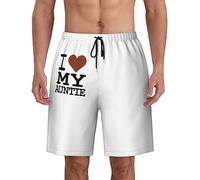 Séchage Rapide Maillot De Bain J'aime Ma Tante Swim Shorts Homme Doublure en Maille Shorts De Plage pour Vacance Piscine Été XXL