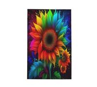 Séchage Rapide Serviette De Plage, Tournesol Rainbow Serviettes De Bain Légère Serviette De Voyage pour Spa Vacances Camping 80X130Cm