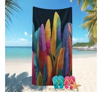 Séchage Rapide Voyages Serviette de Plage 70x140 cm CréAtivité Plantes Illustration Anti-Sable,Serviette de Bain,Vacances Essentiels de Plage Coloré Double Face,Légère Absorbante,Drap de Plage