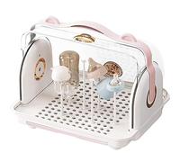Sèche-biberons, séchage biberons portable, support rangement pour biberons avec couvercle, stérilisateur et sèche-linge avec poignée facile à transporter