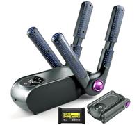 Seche Chaussure Electrique Sèche Chaussures Électrique Botte Gants de Boxe Chauffe Ski Foot Sechoir Pliable Shoe Dryer 4 Bras avec Affichage Numérique Minuterie Intelligent +Lingettes pour Chaussures