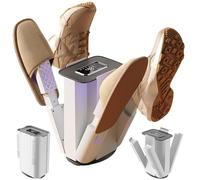 Sèche-chaussures portable avec 4 bras pliables, minuterie 1/3/6h, 2 réglages de vitesse, chauffe-bottes silencieux pour chaussures, gants, chapeaux, chaussettes, bottes de ski