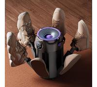 Sèche-chaussures Portable, Sèche-gants à 6 Bras Et Chauffe-bottes Pour Bottes D'hiver, 3 Réglages De Minuterie 3/6/9 H, Circulation D'air Chaud à 360°, écran Tactile Numérique, Pour Gants, Baske gray