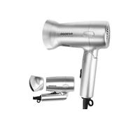 Aigostar Sèche-cheveux de Voyage, Sèche-cheveux 1200W,Compact avec Manche Pliable,2 Vitesses et Réglages de Température,Argenté