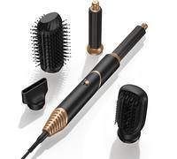 Sèche Cheveux 5 en 1 Air Brush Ionique Brosse Soufflante Airstyler 5 en 1 avec Brosse Chauffante Brushing Boucleur a Cheveux Appareils et Outils de Coiffure Coffret Cadeau Femme, Bleu/Argent