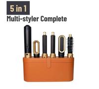 Sèche-cheveux 5 en 1 - Peigne à air chaud avec 5 accessoires - Coffret cadeau avec étui en cuir