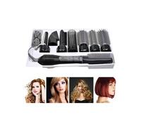 Sèche-cheveux boucleur 8-en-1 660-800W Double Voltage Noir 8 accessoires
