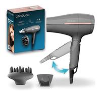 Cecotec Sèche-cheveux de Voyage IoniCare Power&Go Heaven Grey. 2000W, 2 Températures, 2 Vitesses, Fonction Air Froid, Buse Concentratrice et Diffuseur, Anneau pour Suspendre