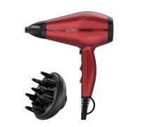 Solac - Sèche-cheveux professionnel 2400W Ion-Compact | 6 réglages température/vitesse | Technologie ionique | Air froid | Compact | Concentrateur + Diffuseur | Rouge