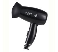 Sèche-Cheveux De Voyage , Pliable, Compact, 2 Niveaux De Puissance, Buse 360°, 1400w, Noir, Adler, Ad2251