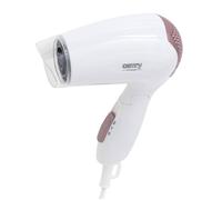 Sèche-cheveux de Voyage , Pliable, Compact, 2 Niveaux de Puissance, Buse 360°,, CR2254, 1200, Blanc