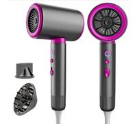 Sèche-Cheveux Ionique 2200W Séchage Rapide Diffuseur Et Embout Boucleur 3 Températures 2 Vitesses Air Froid Léger Silencieux Idéal Maison Voyage