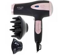 Sèche-cheveux ionique Adler 2400W noir/rose AD 2248 - Puissant et polyvalent