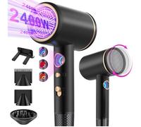 Seche cheveux ionique professionnel 2400 W,Chauffage Rapide,3 Températures et 3 Vitesse,Avec Support,2 Concentrateurs,1 Diffuseur