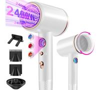 Seche cheveux ionique professionnel avec moteur AC 2400 W, diffuseur de cheveux 4 en 1, bouton chaud/froid, 3 niveaux de chauffage, 3 niveaux de vitesse, avec