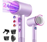Seche cheveux ionique professionnel avec moteur AC 2400 W, diffuseur de cheveux 4 en 1, bouton chaud/froid, 3 niveaux de chauffage, 3 niveaux de vitesse, avec